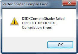 Vertex Shader Compiler Error Vertex Shader Compiler Error