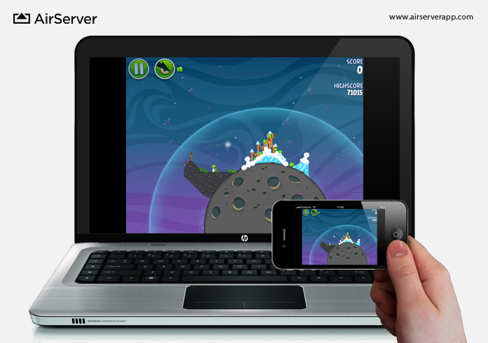 AirServer: Angry Birds Space on PC via iPhone