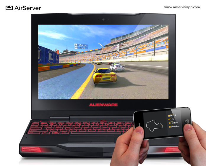 AirServer: Real Racing 2 HD on PC via iPhone